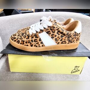Art Class Leopard Print Kids Sneakers with White Accents